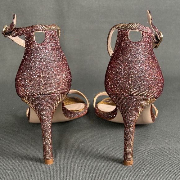 Stuart Weitzman Nudist Metallic Sunset Shimmer Ankle Strap Sandals 7.5 M Spain - Picture 6 of 12